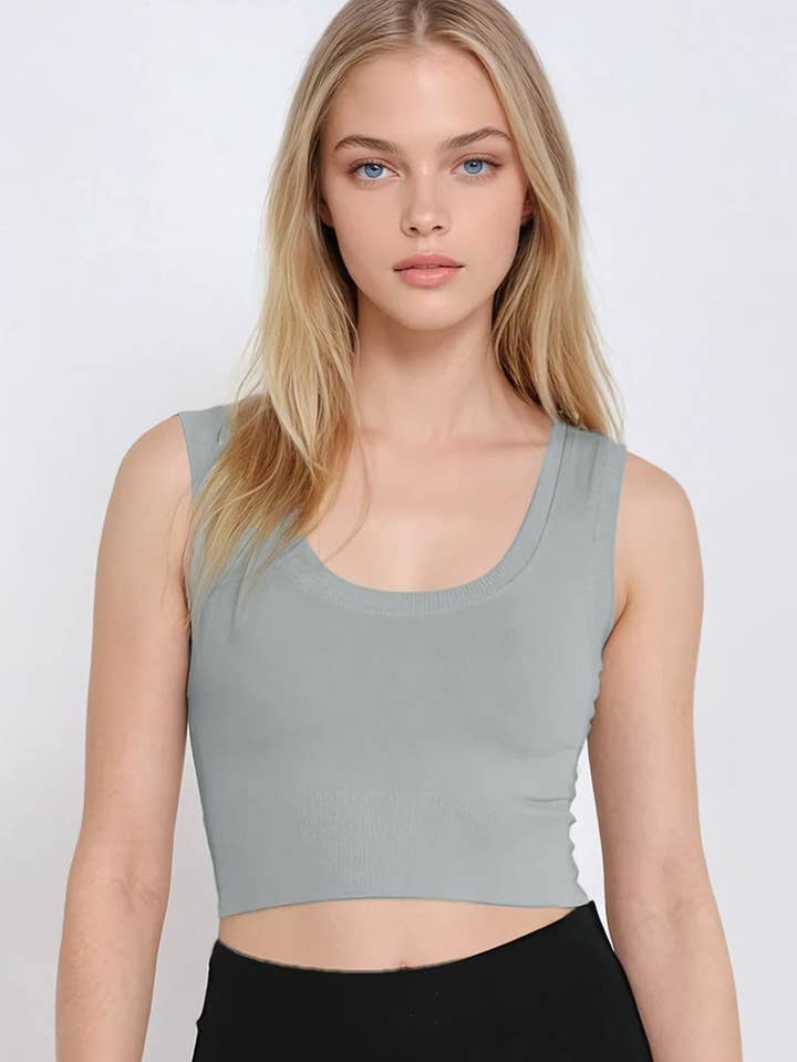 NS8121 - Deep Scoop Neck Crop Top for wholesale by NIKIBIKI
