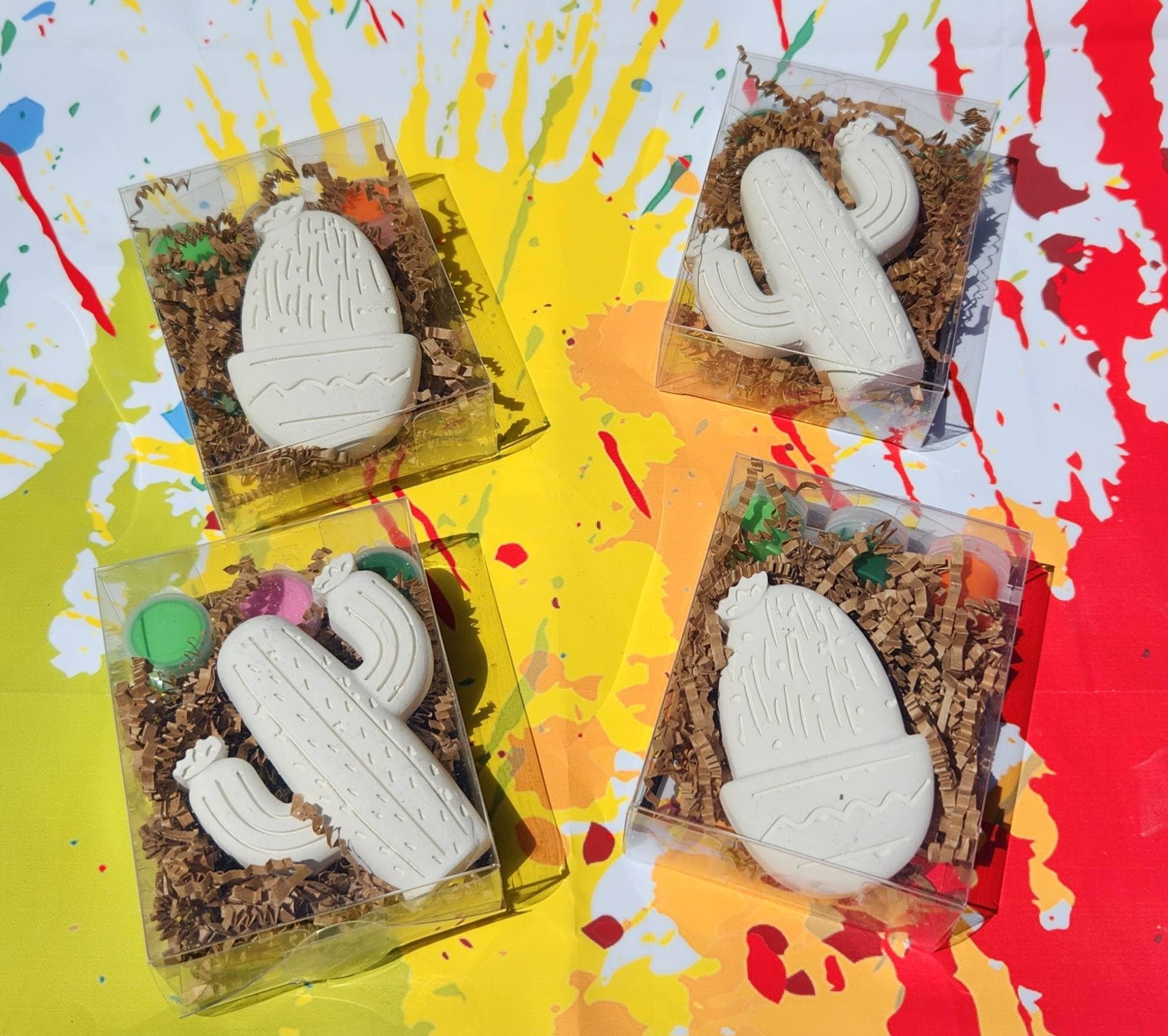 Snazzy Crayons - Venta al por mayor Regalo para invitados - Cactus, Lets Fiesta Birthday Paint Your Own Kits, para fiestas0