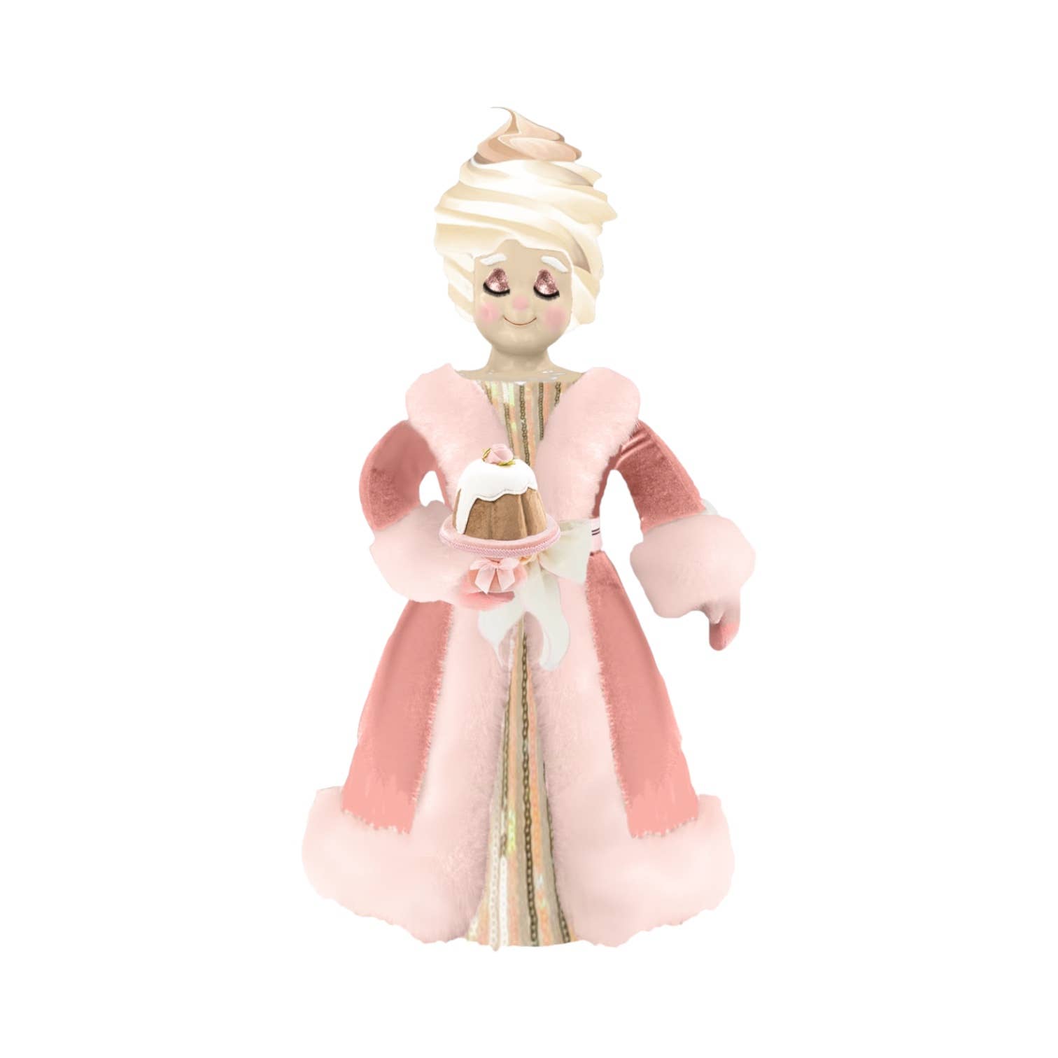 December Diamonds – Großhandel Weihnachtsschmuck – 25 Zoll Pinke Frau Claus mit Kuchen0