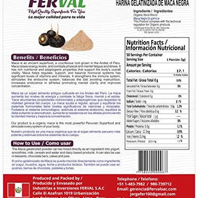 Ganesa Trading – wholesale Protein/superfood powder – Organic Black Maca Powder Imported from Peru, USDA.6