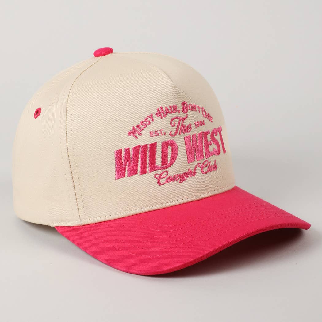 Fashion City - Vente Casquette de camionneur – femme - Chapeau brodé du club de cowgirls du Far West aux cheveux en bataille13