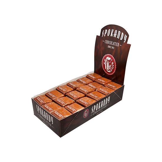 Spokandy Chocolatier - Wholesale Caramel - 2.25 oz Dulce De Leche Caramel: Bourbon Pecan1