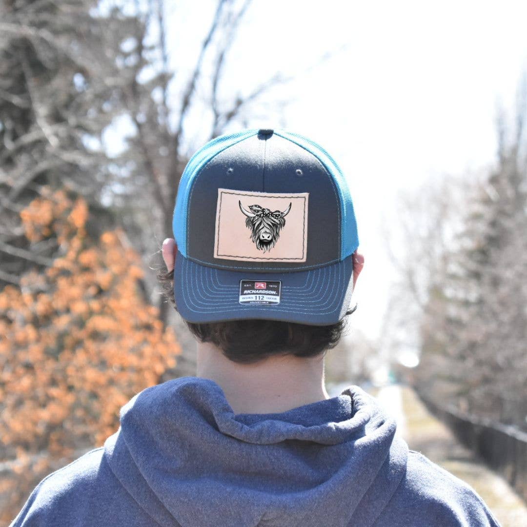 Prairie Buffalo - Wholesale Patch - Leather Hat Patches - Highland Cow with Bow0