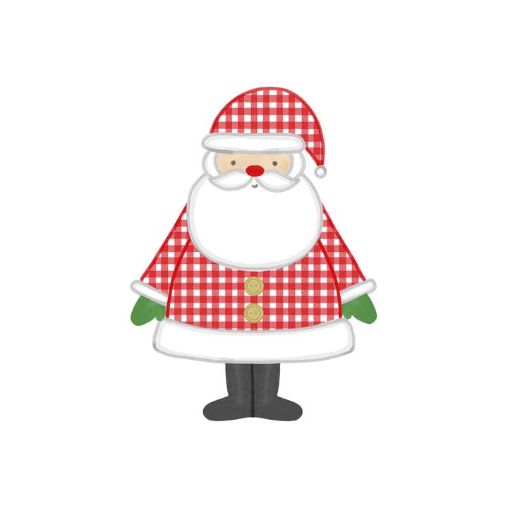 Lovely Reese - Wholesale Outdoor Sign - Standing Tall gingham Santa