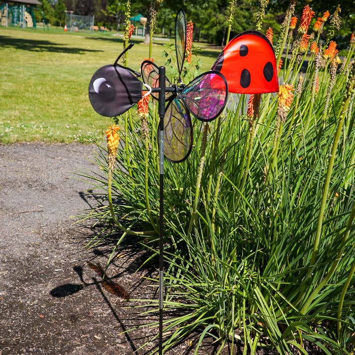 In the Breeze, LLC. - Wholesale Wind Spinner - Pivoting Ladybug Spinner