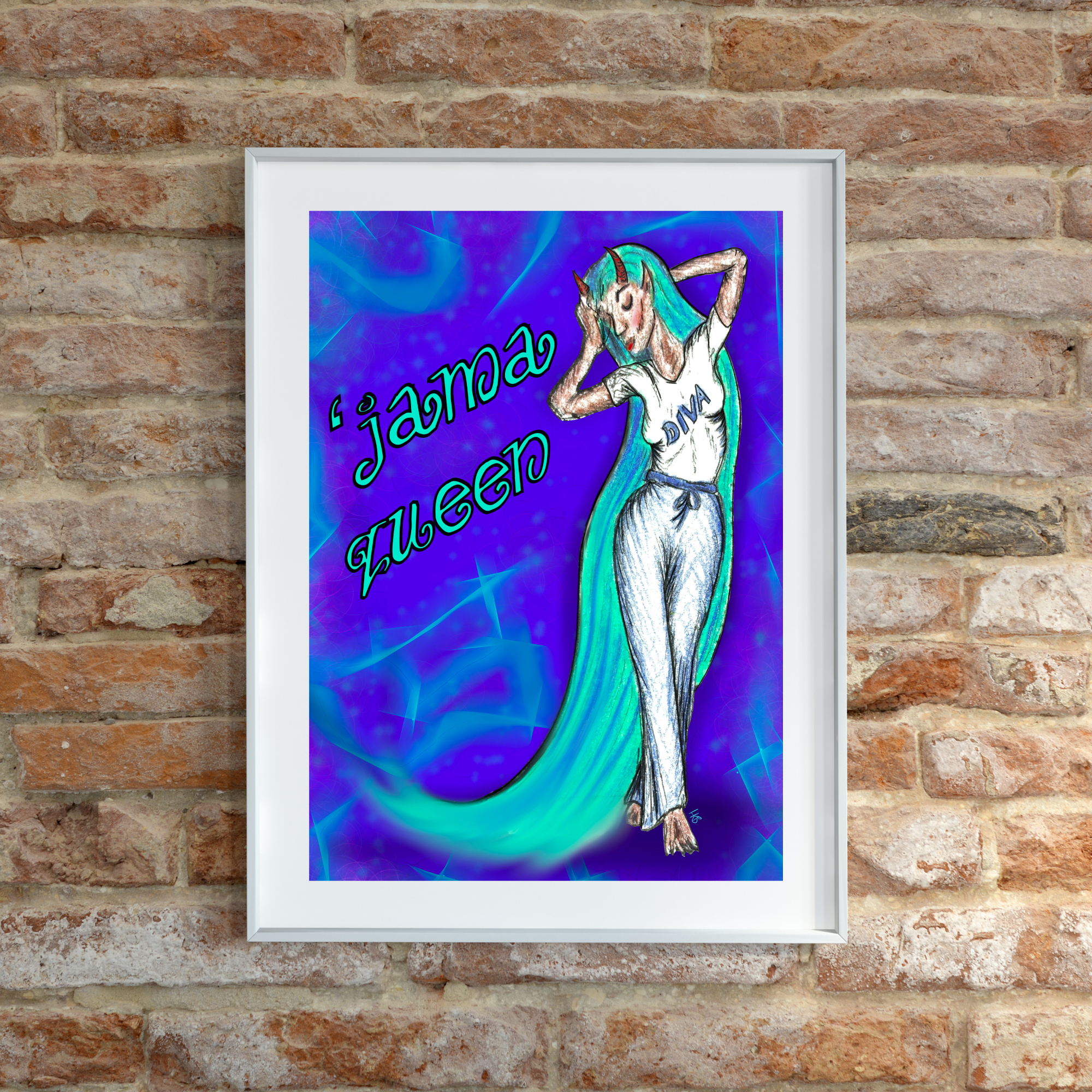 Hannah Kate Makes - Wholesale Art Print - The 'Jama Queen Art Print - Pyjama Princess - A5 Unframed15