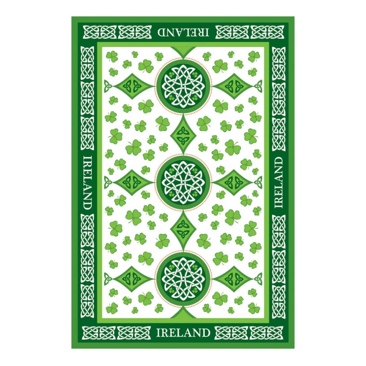 Dublin Gift Company – Toalha de chá por atacado – Toalhas de Chá Irlandesas Trevos Espalhados6