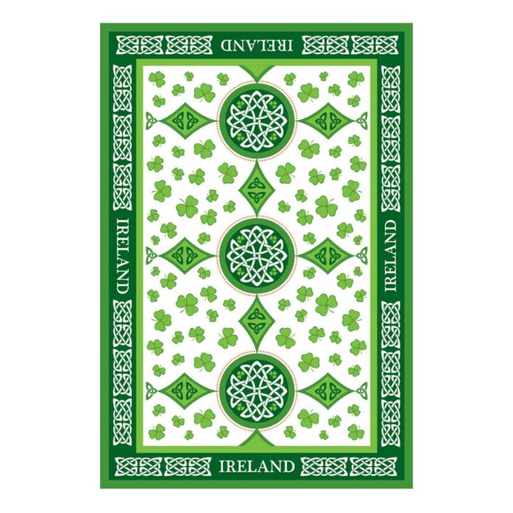 Dublin Gift Company – Toalha de chá por atacado – Toalhas de Chá Irlandesas Trevos Espalhados6