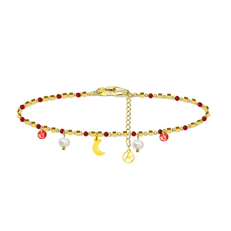 AMORINO SRL - Wholesale Charm/Dangle Bracelet - BRACELET WITH MOON & PEARL AND ZIRCON CHARM6