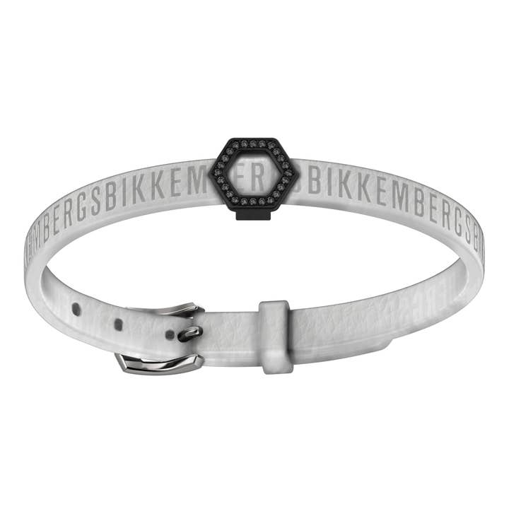 MU2B_LEA02 - bracelet en cuir, acier 316L et diamants pour la vente par BIKKEMBERGS