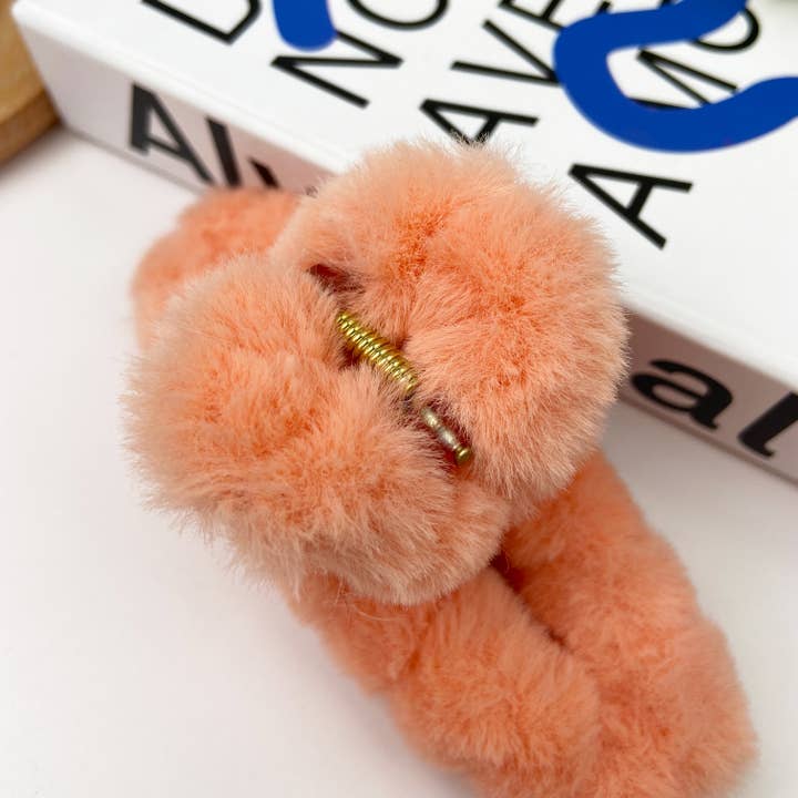 TheDivaSoap – Großhandel Haarclip – Damen – Einfarbige Haarspange aus Plüsch Herbst-Winter11