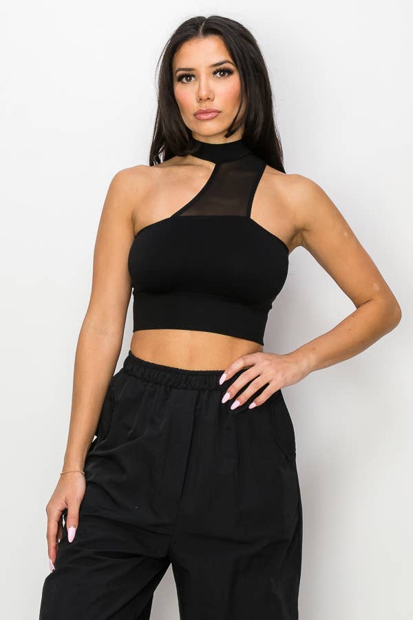 ANWND – Großhandel Strickoberteil – Damen – 51640 ÄRMELLOSES CROP-TOP MIT STEHKRAGEN12