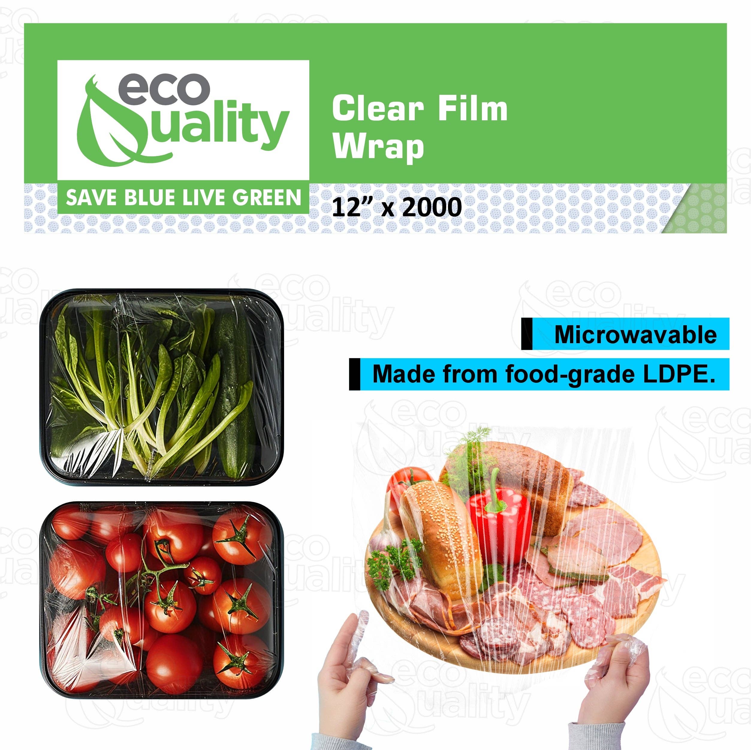 EcoQuality - Wholesale Food Storage Wrap/Bag - EcoQuality 12", 18", or 24" x 2000ft Clear Plastic Film Wrap8
