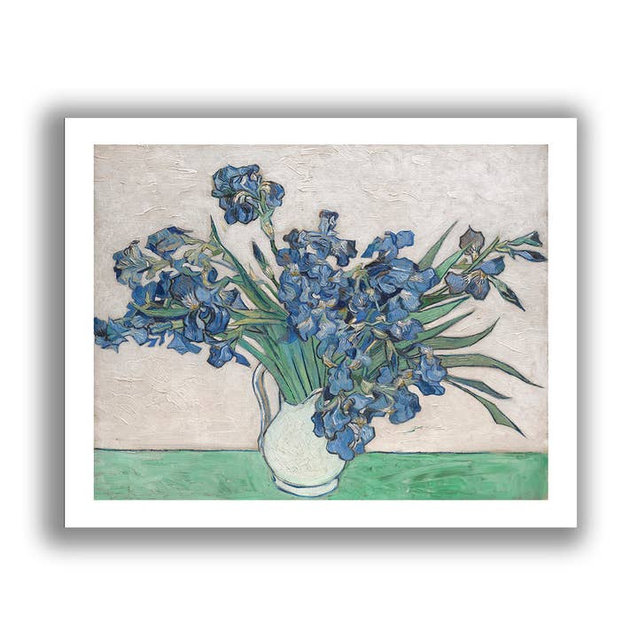 Fine art print Irises in a Vase unframed wall art for wholesale by Go To Design