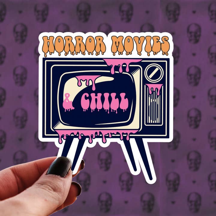 Pretty Toxic Stickers - Wholesale Sticker - Horror Movies and Chill Sticker - Spooky Retro TV Decal