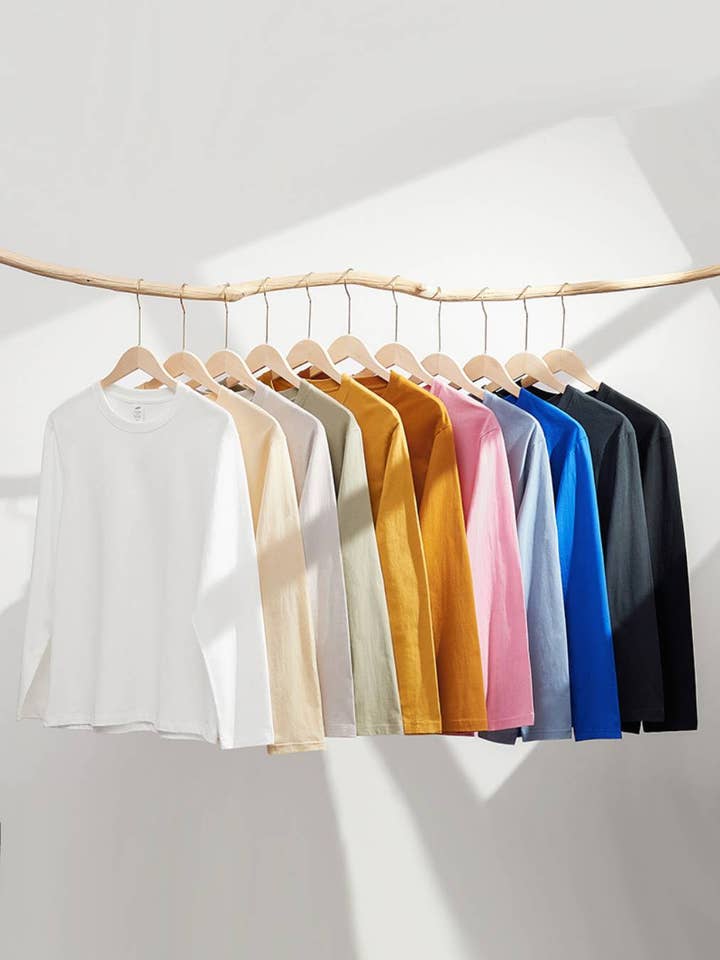 Essential basic everyday cotton crewneck t-shirt long sleeve and other Purchase Wholesale elevated basics. Free Returns & Net 60 Terms on Faire trending on Faire.