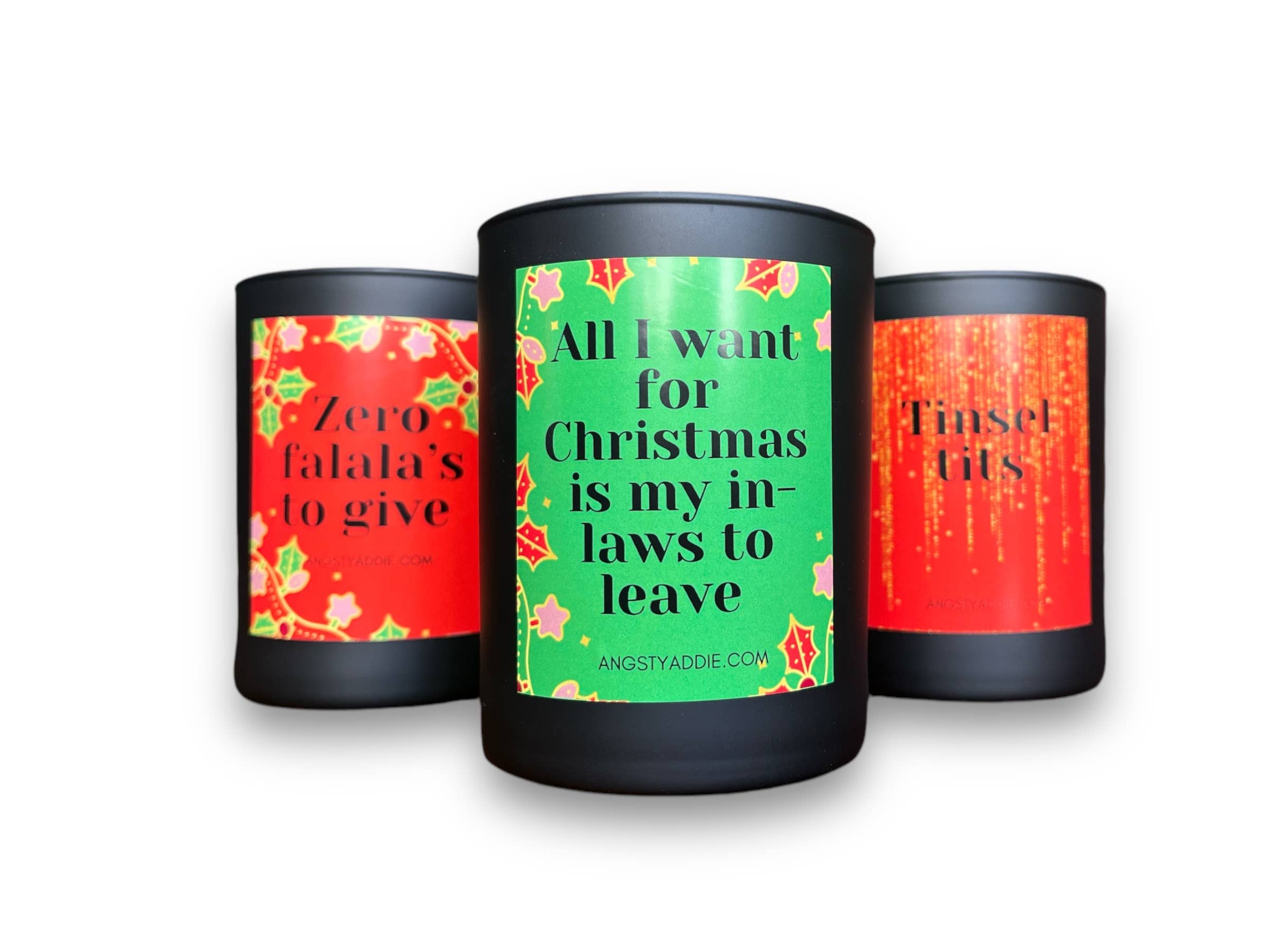 Angsty Addie - Vente Bougie en bocal - Ensemble d'échantillons de bougies aux épices de Noël - 6 bougies pleine grandeur 2