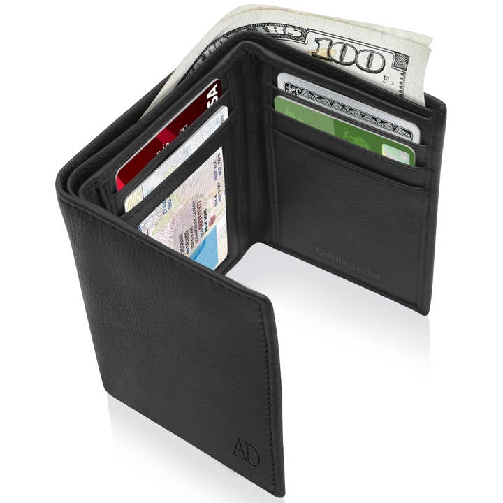 Leather Slim Trifold Wallets For Men RFID Gifts For Men and other Purchase Wholesale leather wallets for men. Free Returns & Net 60 Terms on Faire trending on Faire.