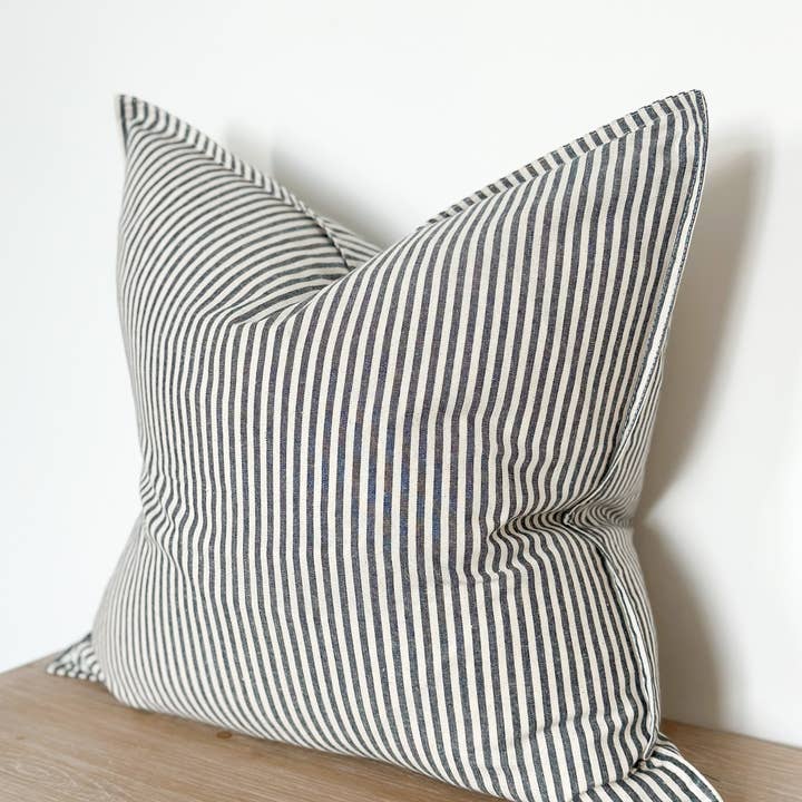 Ellenvale Trade – wholesale Throw pillow cover – Darcy Cotton Cushion Cover – Thin Navy Stripe