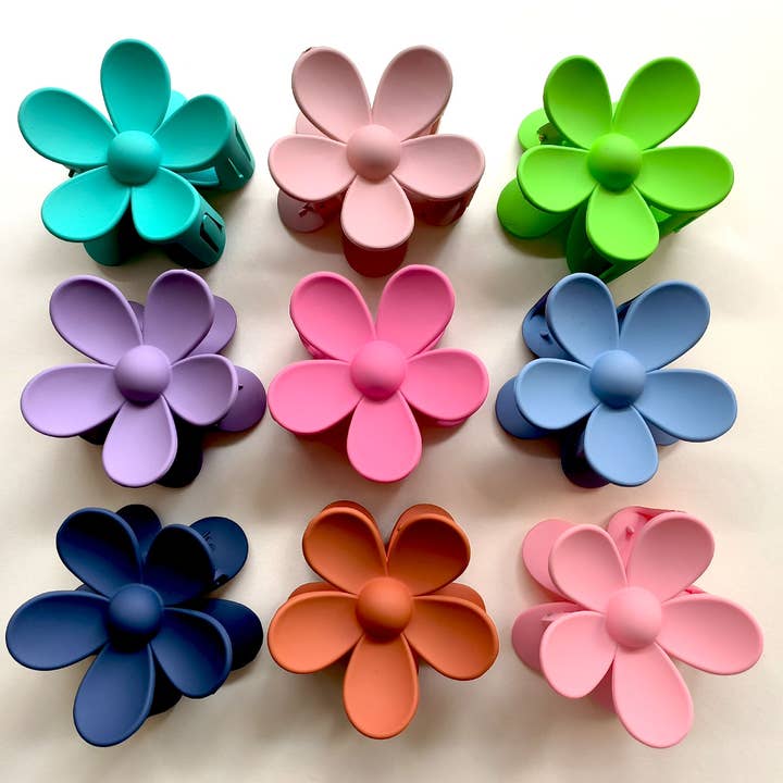 ACCITY - Wholesale Hair Clip - Women's - Matte Floral Hair Claw Clip – Cute & Strong Hold_CWAHA0089