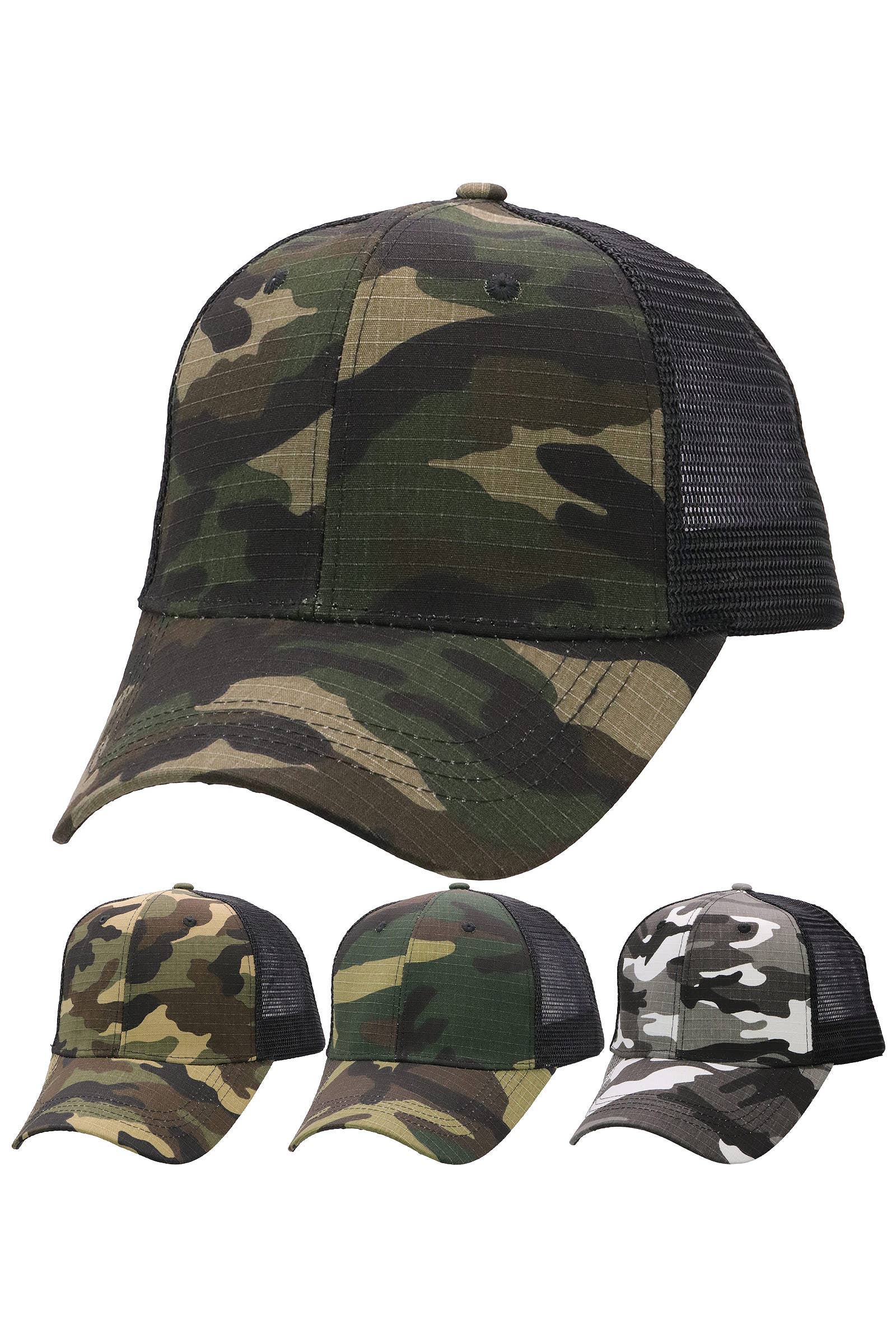 ASSORTI Chapeau de camionneur camouflage en coton ripstop en vente sur Faire0