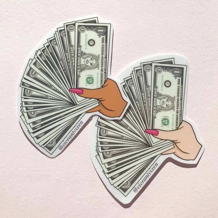 Cash Vuxen Die Cut Vinylklistermärke, Sexpositiv konst för wholesale av Vivrant Vixen