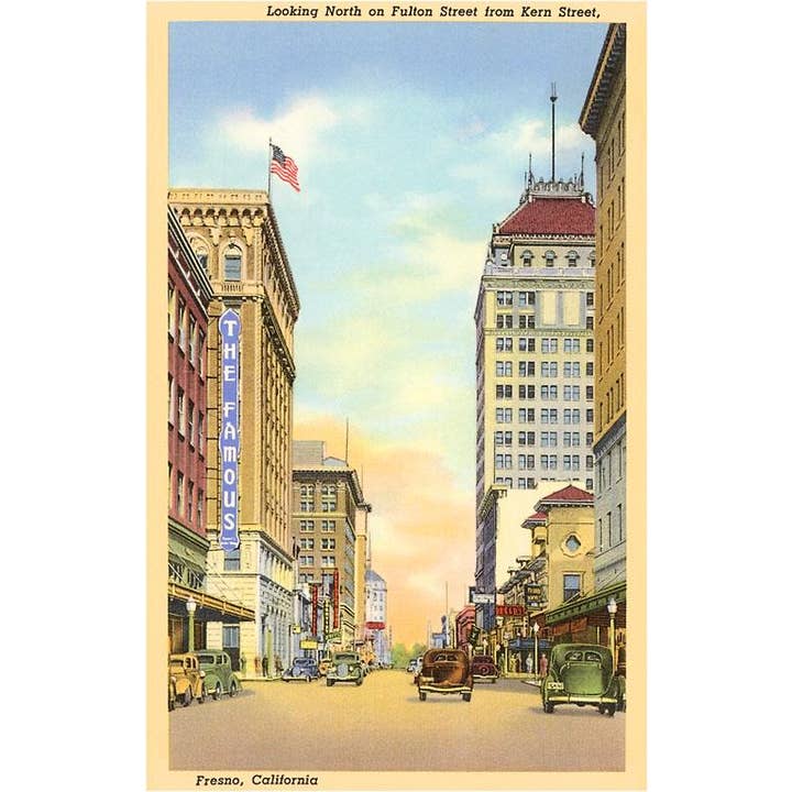 Art Print CA-147 Downtown Fresno, California for wholesale by Found Image Press