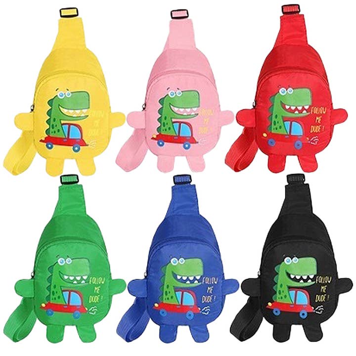 Cap Zone - Wholesale Crossbody bag – kids - Kids Dinosaur Polyester Fabric Mini Sling Bag