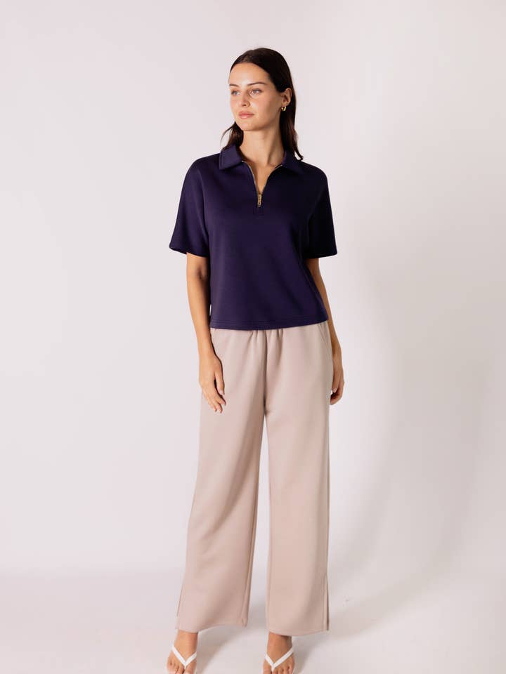 P. CILL - Wholesale Knit Top - Women's - P. CILL Butter Modal Short Sleeve Quarter Zip Top29