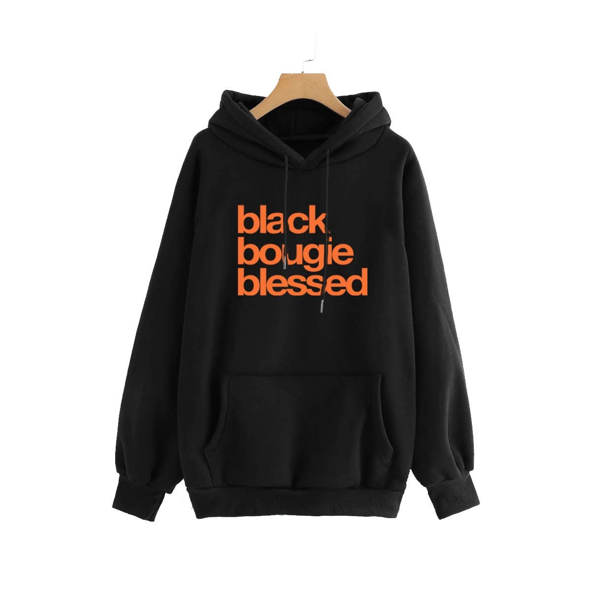 crashangel.us - Wholesale Hoodie - Women's - BLACK BOUGIE BLESSED GRAPHIC WOMEN HOODIE