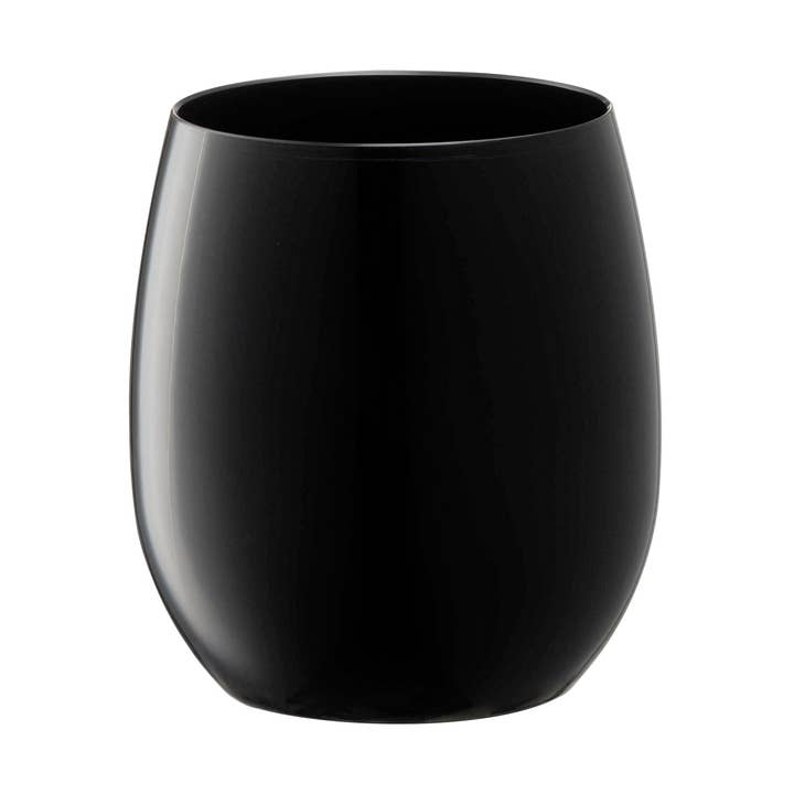 12 oz. Zwarte Stijlvolle Plastic Wijnglazen - 64 stuks voor wholesale door Smarty had a Party