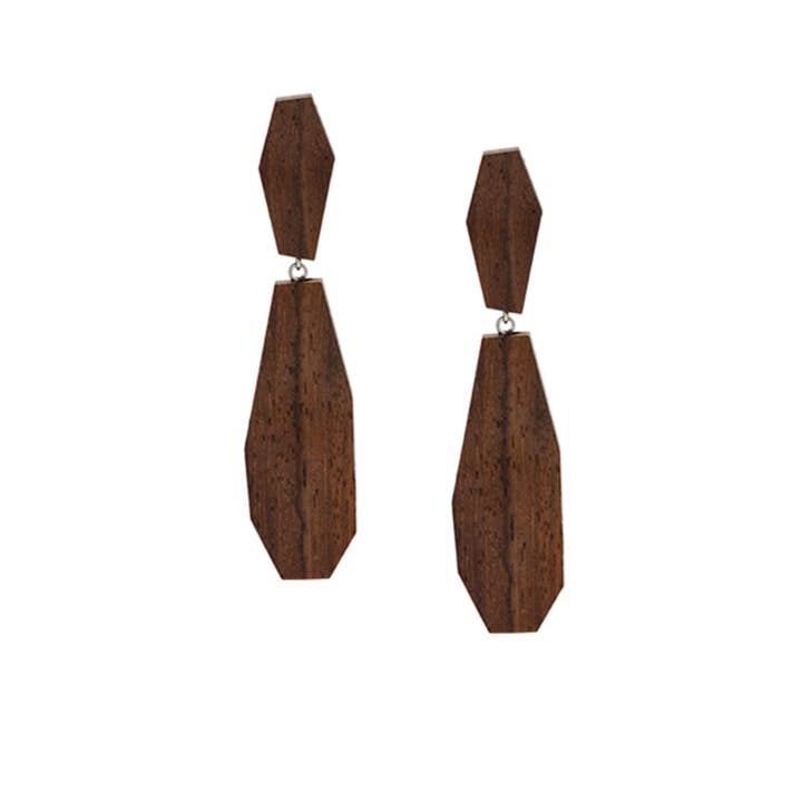 BRANCH JEWELLERY - Wholesale Dangle earrings - Brown wood abstract shaped drop earring1