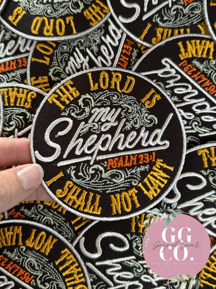 The Lord Is My Shepherd Embroidered Patch for wholesale by Gospel Gear Co