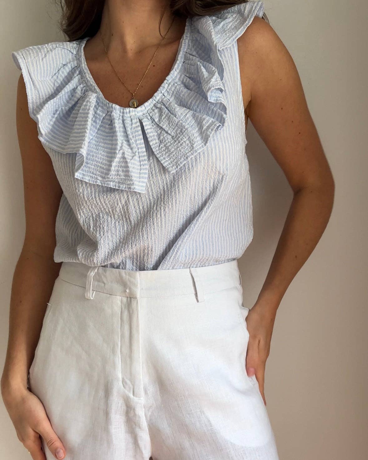 Ljusblå Elle Blus för wholesale på Faire2