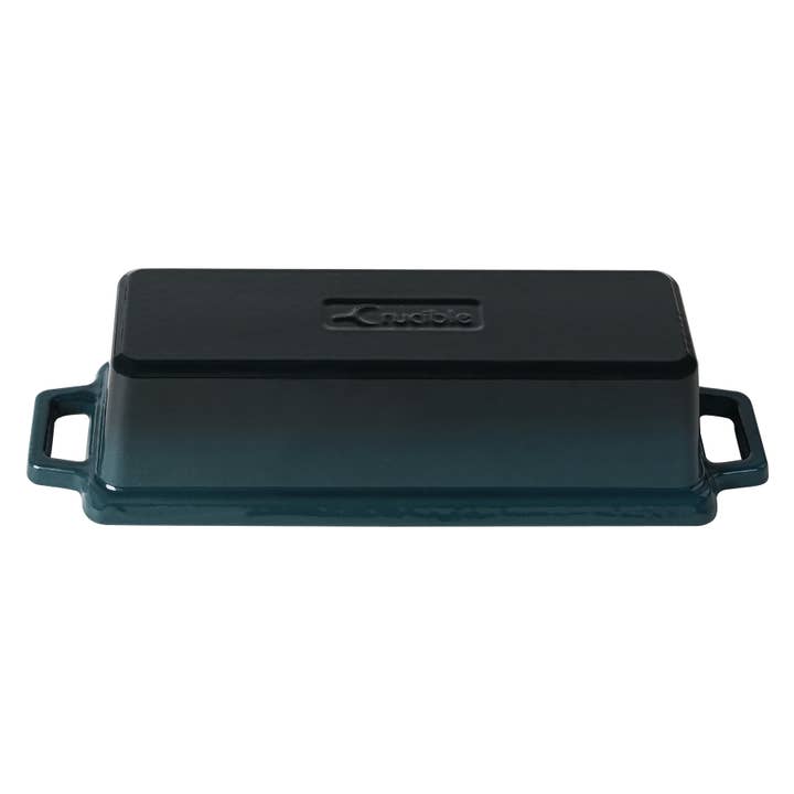 Crucible Cookware - Wholesale Bread Pan - Enameled Cast Iron Bread Pan with Lid - Dark Teal Blue 4