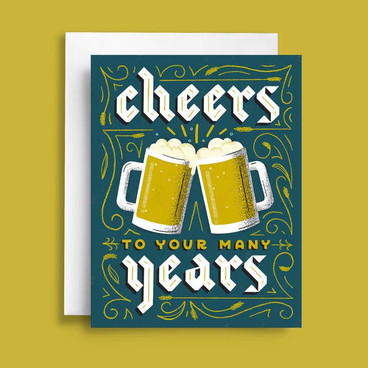 Cheers Many Years Beers | Cartão de Aniversário por atacado de Natasia Makes