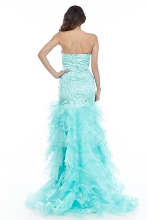 Chicas - Vente Robe de soirée – femme - Robe de bal longue en organza à décolleté cœur avec jupe asymétrique C85152