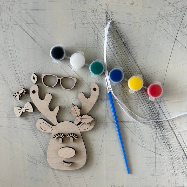 Novotny Designs - Wholesale DIY Craft Kit - Build Your Own Reindeer Ornament Paint Kit2