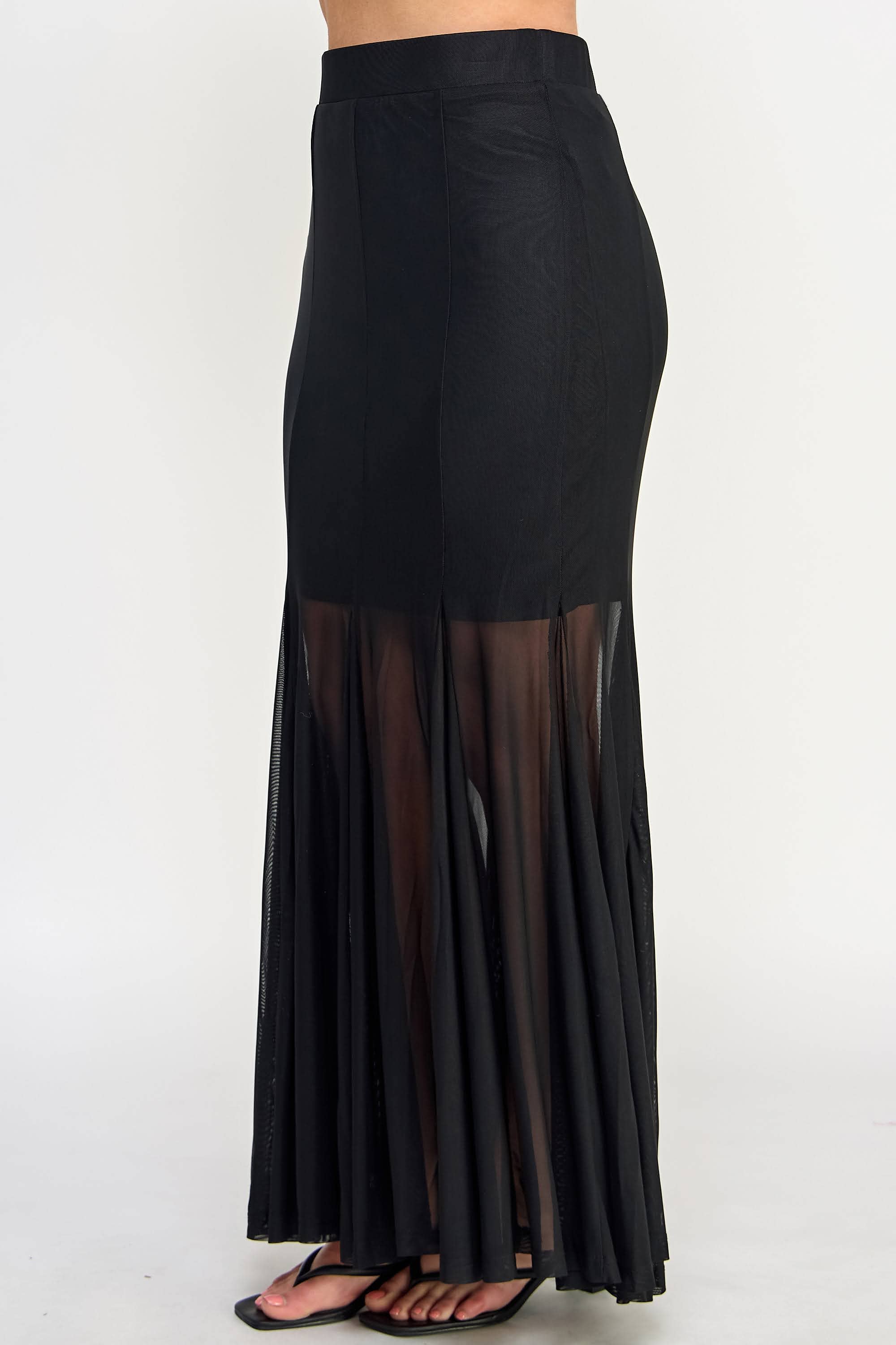 Haute Fox Plus Size & Contemporary – Saia - Mulher por atacado – Saia Maxi de Malha Plus Size SS2384P-SK16