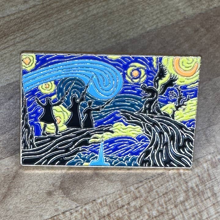 Pin de pintura impresionista de los Tres Hermanos - Harry Potter para venta al por mayor de Scribble & Scroll