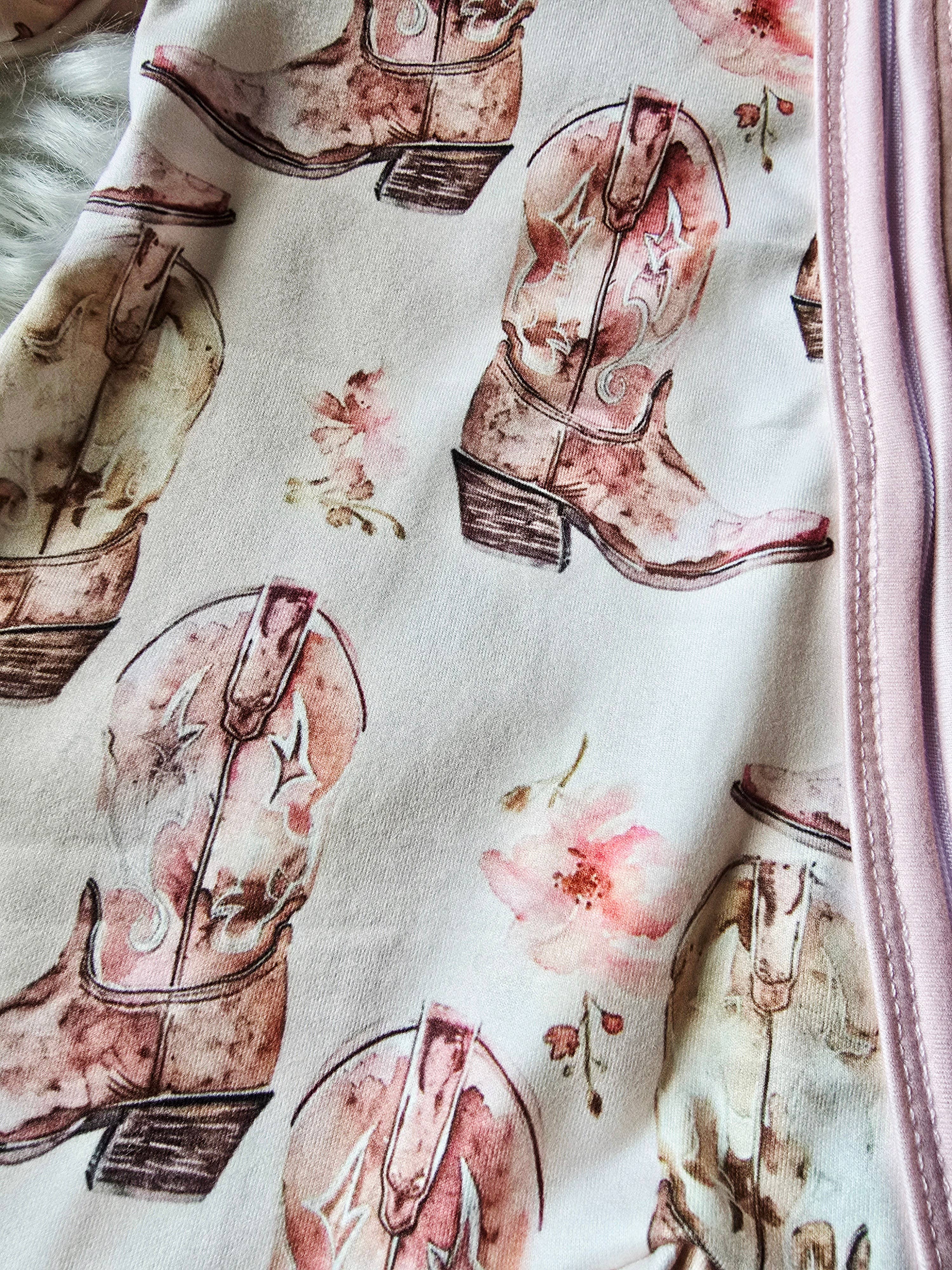 Rufflеѕ & Bоwtіеѕ - Affordable Boys & Girls Clothing - Wholesale Sleepsuit - Baby - Baby Girls Sleepers Jumpsuit - Western Cowboy Boots 2