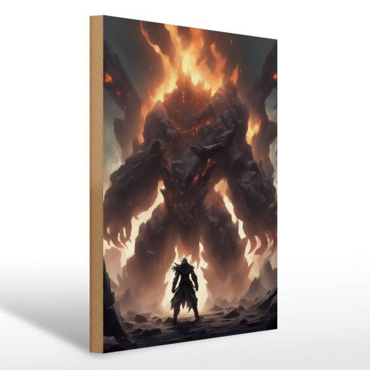 Holzschild 30x40cm Feuer Erwachter Stadt der Seelen für den Großhandel von Femer