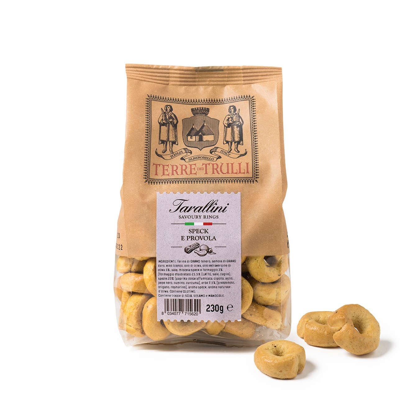 Terre dei Trulli - Wholesale Puffed Snack - Tarallini Pugliesi Speck and Provola 230g - Italian snack2