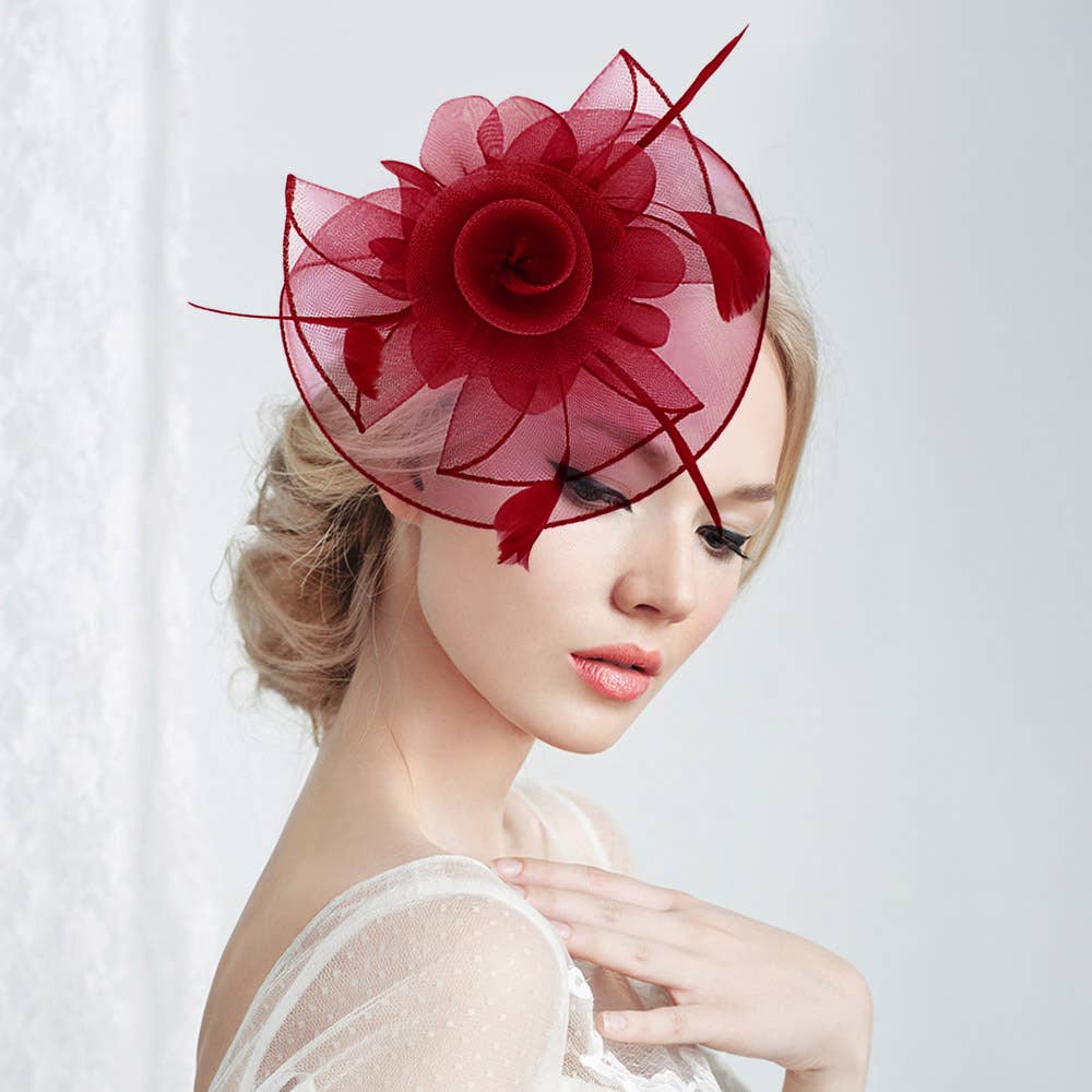 Sensibling Corp. - Vendita all'ingrosso Fascinator - Donna - Fascinator / Cerchietto con Fiore, Piuma e Rete5