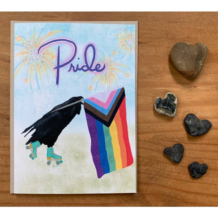 The Chrysalis Imagery - Venta al por mayor Tarjetas de felicitación - Tarjeta Rollin' Raven Pride - Tarjeta LGBTQ5