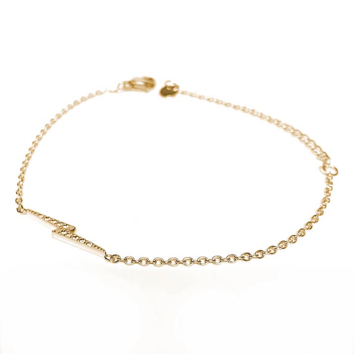 LIQUIDATION - Bracelet Tempête Éclair, PVD Or, Acier Inoxydable 316 pour la vente par Liventi Jewelry