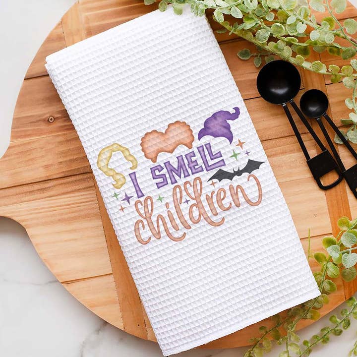 Hocus Pocus Kitchen Towel, Halloween Dish Towel for wholesale by Canary Road