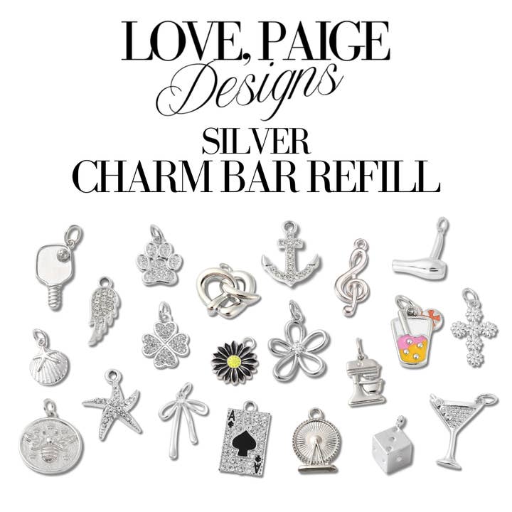 Paquete de Recarga de Encantos de Barra Silver Charm para venta al por mayor de Love, Paige Designs