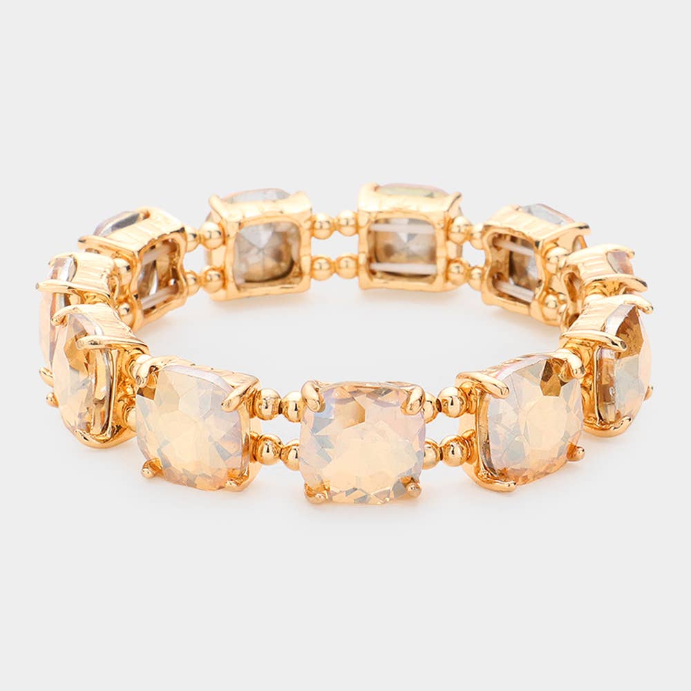 Sensibling Corp. - Wholesale Link & chain bracelet - Cushion Square Stone Stretch Evening Bracelet23