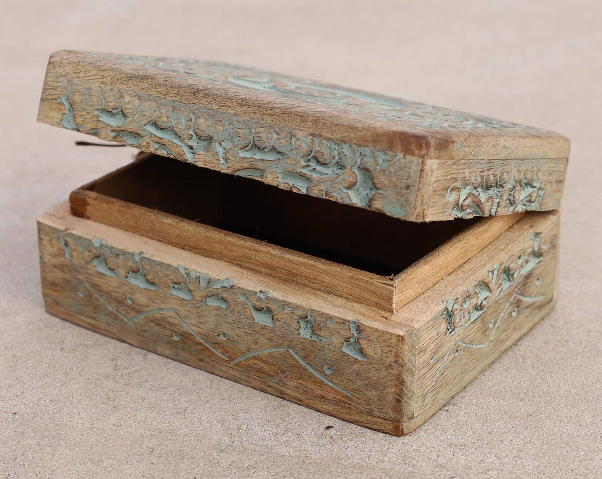 Lungta Imports – wholesale Jewellery box/organiser – Hand Carved Triple Moon Wooden Storage, Jewelry, Keepsake Box13